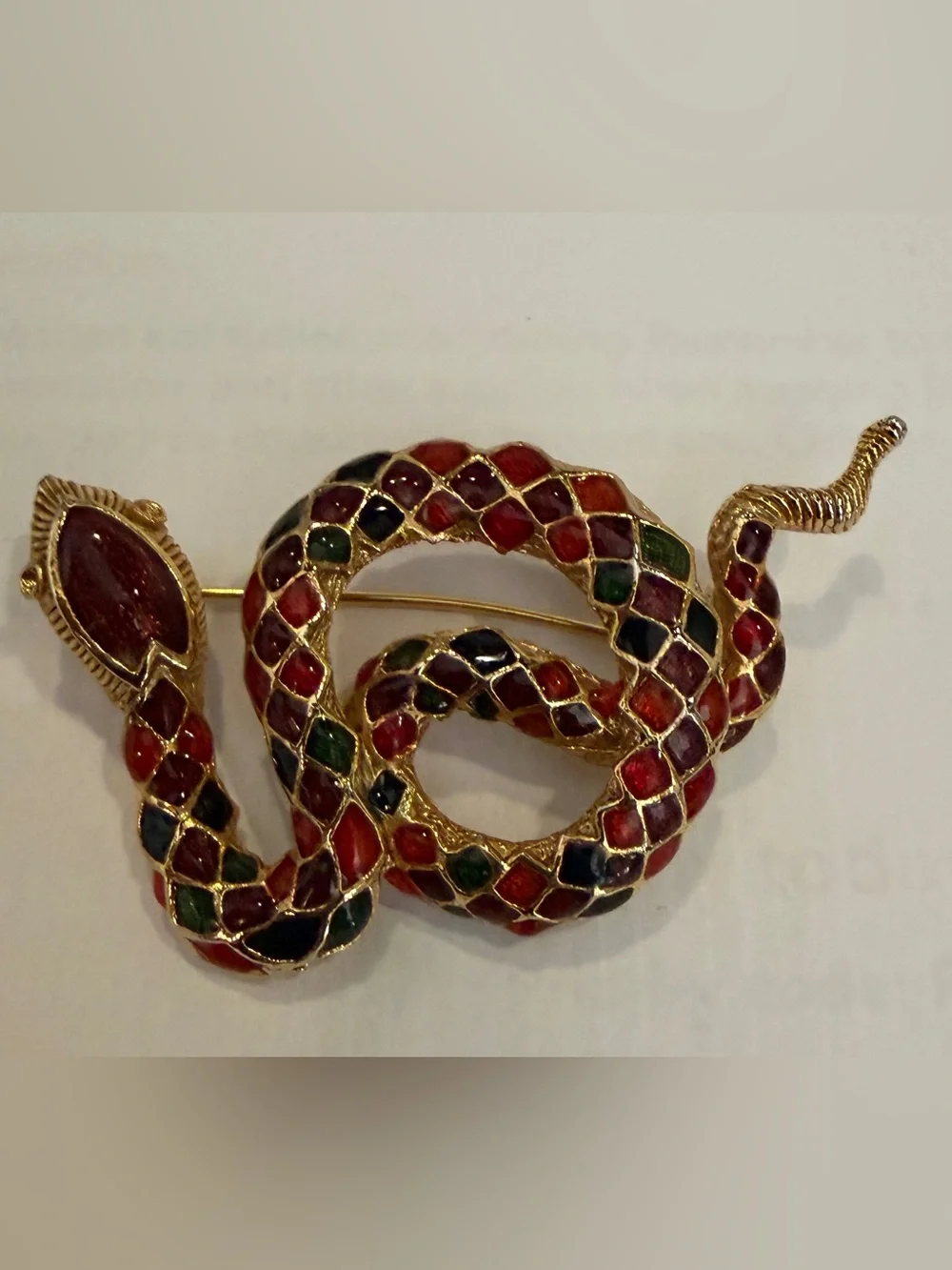 Vintage Forenza Gold Tone Snake Broach